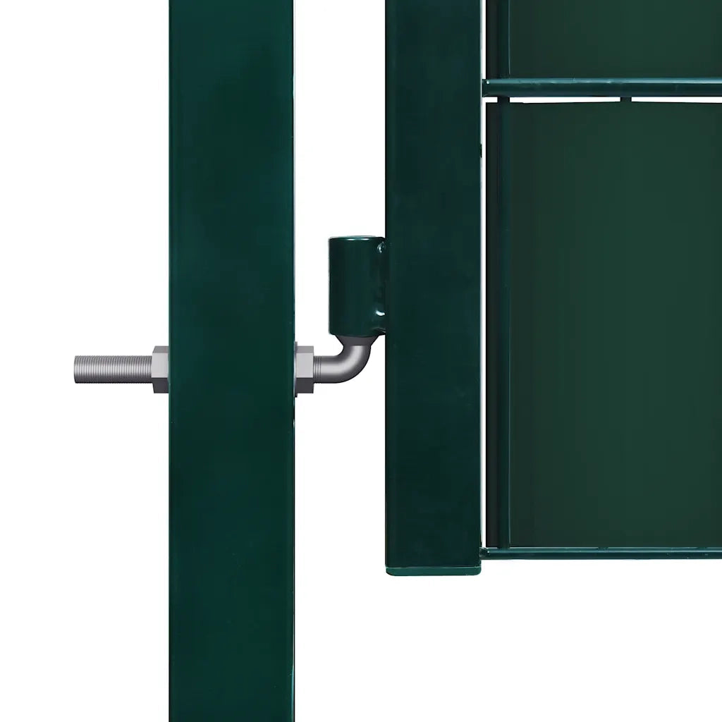 Cancello per Recinzione in PVC e Acciaio 100x100 cm Verde 145228