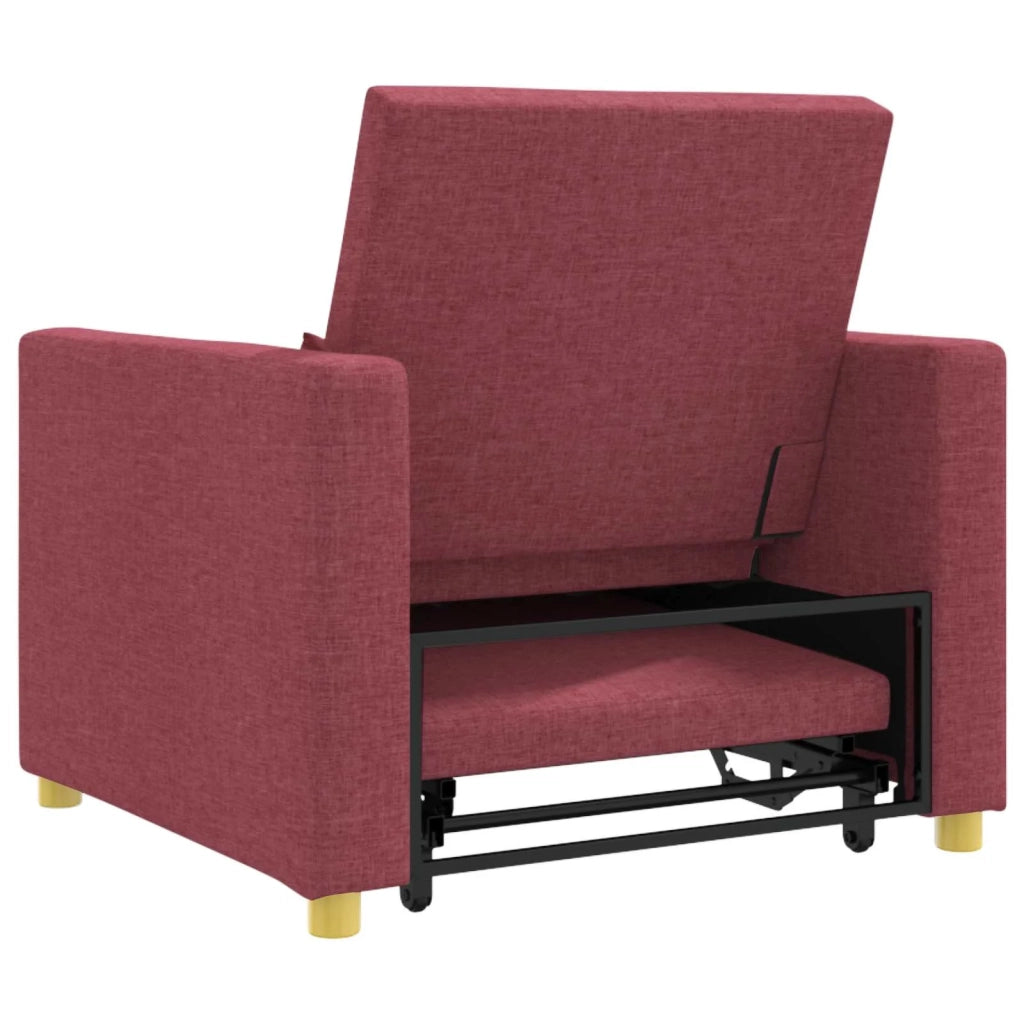 Divano letto estraibile singolo Rosso vino 90 x 165 x 87 cm 42002687
