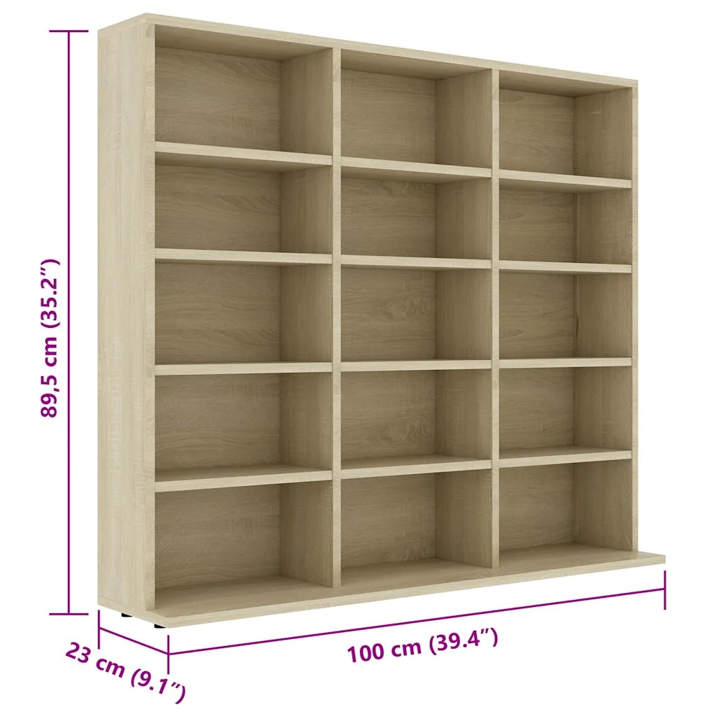 Armadietto CD Rovere Sonoma 100x23x89,5 cm in Legno Multistrato CFW4255372