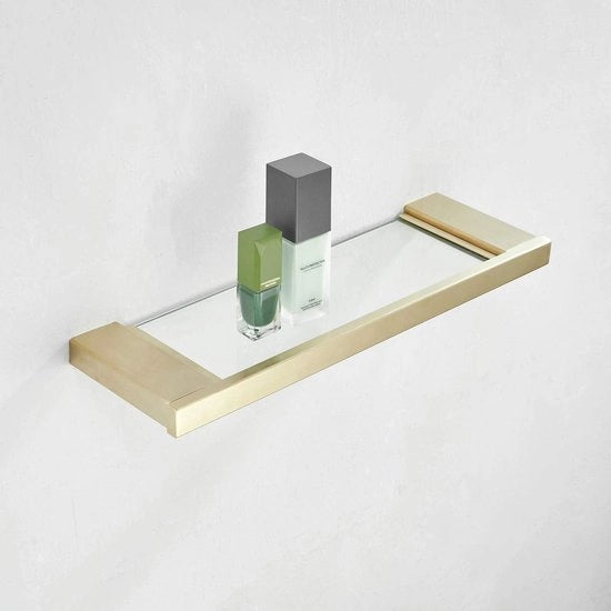 Pavimento da bagno in vetro resistente, laccato oro, 55 cm