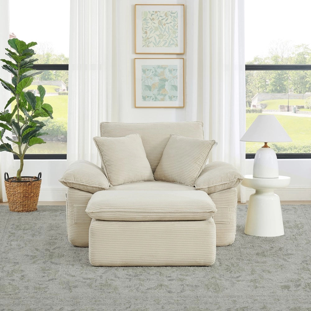 Divano Modulare con Funzione Letto ¨C Xylo ¨C Tessuto Morbido, Pouf, Contenitore