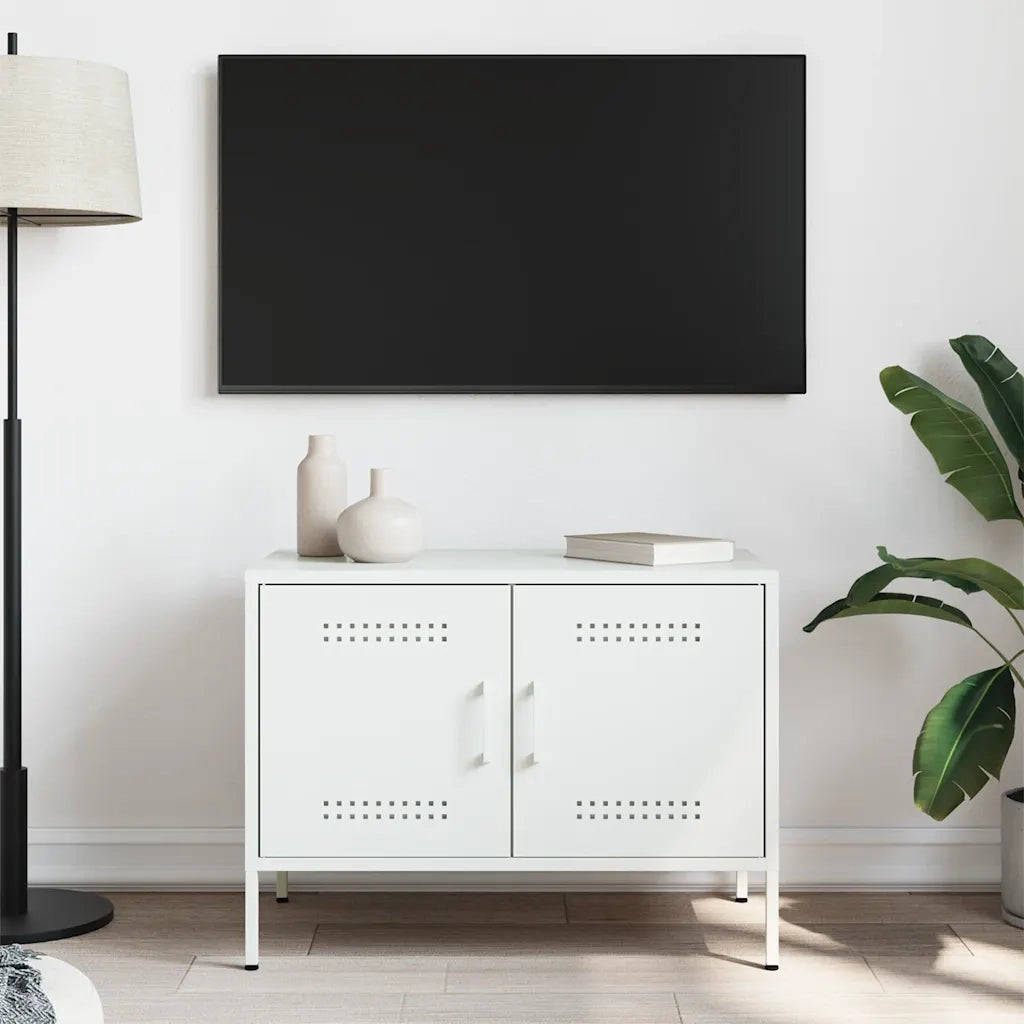 Mobile TV Bianco 68x39x50,5 cm in Acciaio 842944