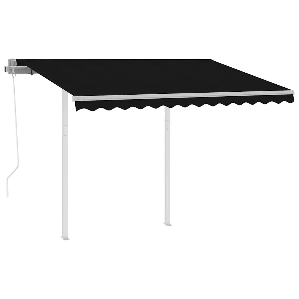 Tenda da Sole Retrattile Automatica con Pali 3x2,5 m Antracite 3069909