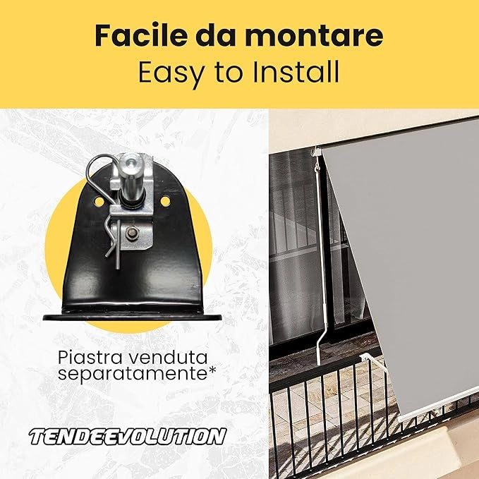 Perno Estraibile Per Tenda Da sole - Piastra in Acciaio Zincato Per Tende Da Sole