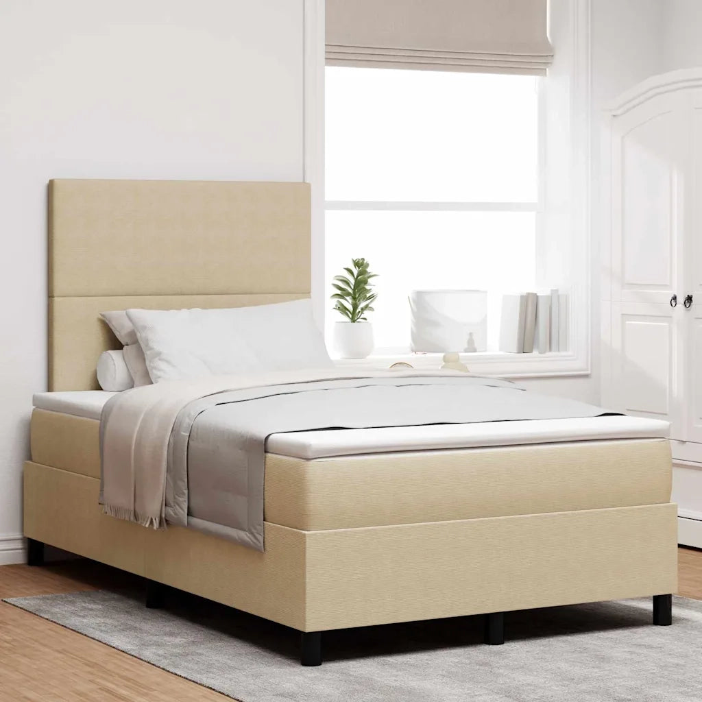 Letto a molle con testiera Grigio chiaro e bianco 120 x 190 cm 3337550