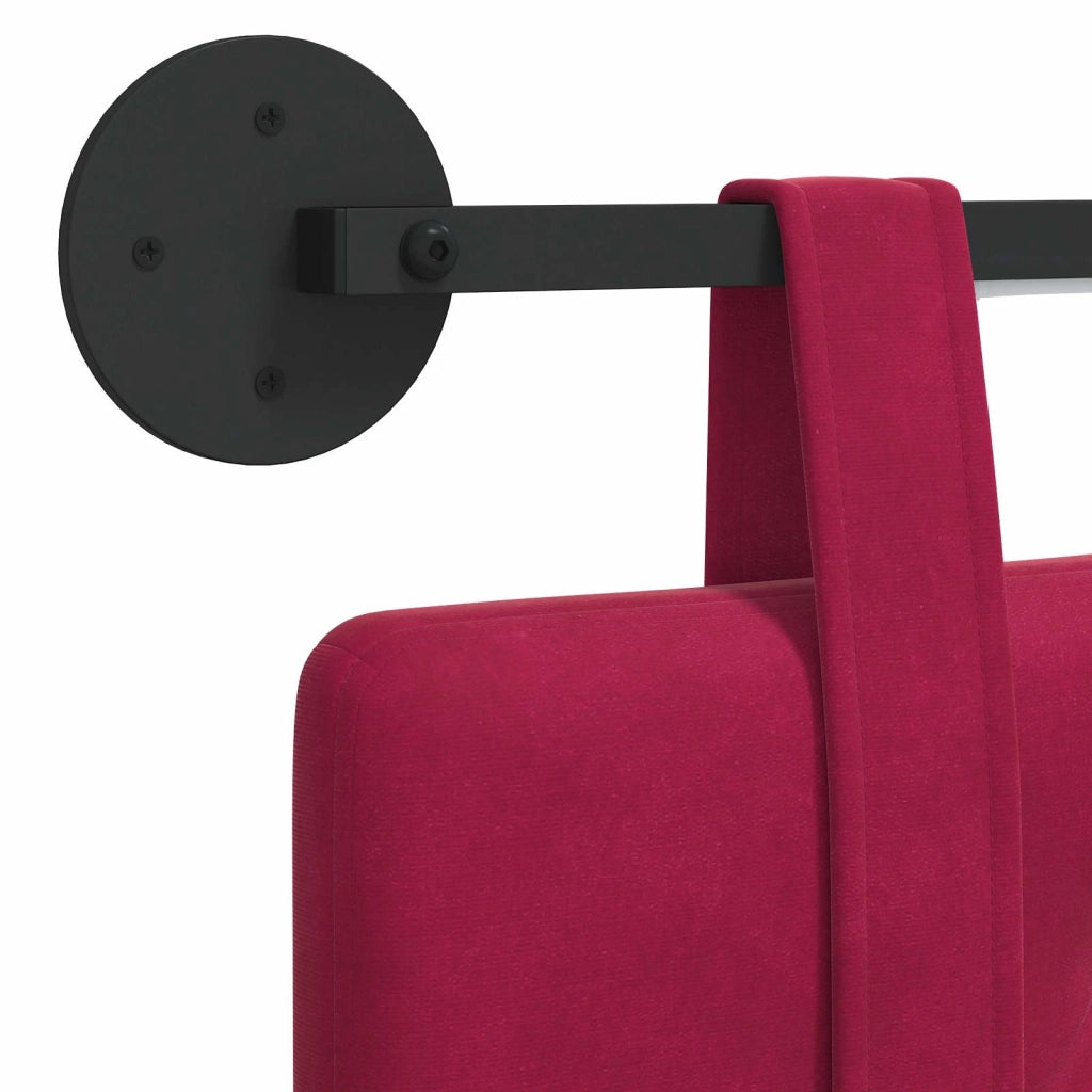 Testiera sospesa Con luce LED Rosso Vino Velluto