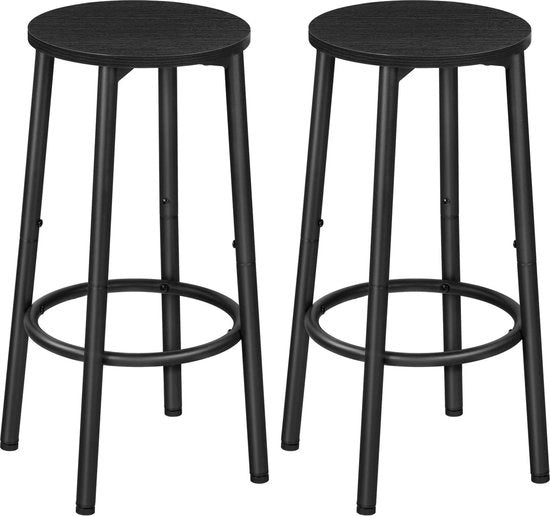 Scrivania con sostegno per gambe - design industriale - telaio metallico stabile - gambe regolabili - nero