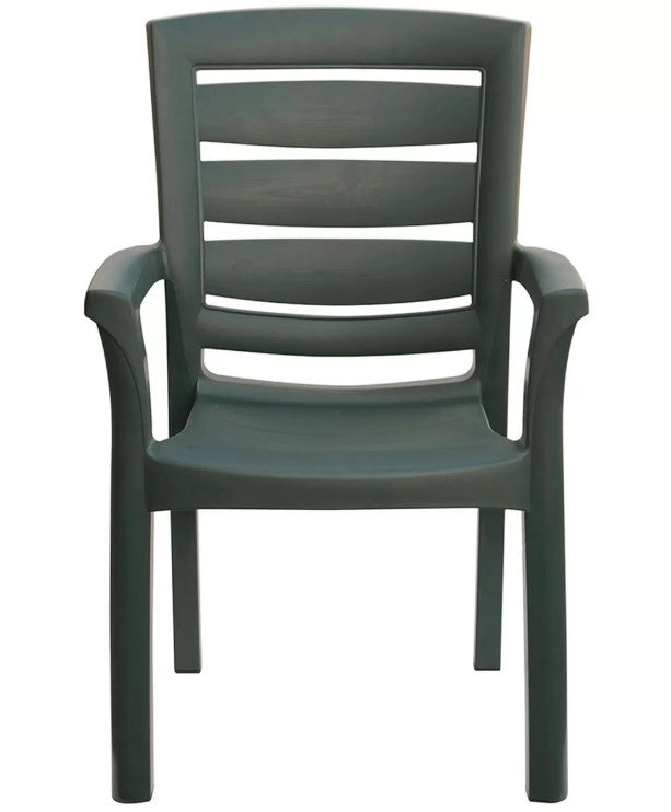 Maxi Amazon, Set 2 Poltrone da Esterno, Polipropilene, 59×64×90 cm, Impilabili Antracite