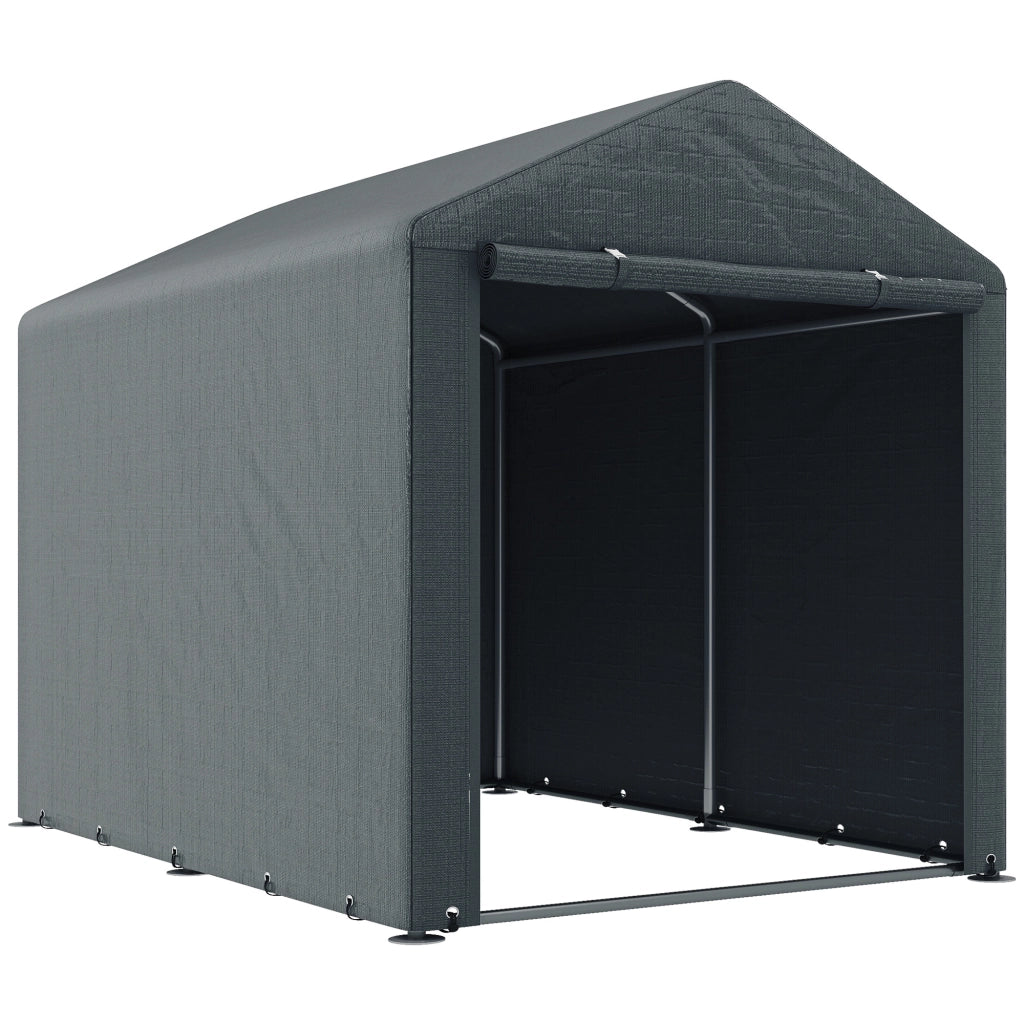 Tenda da giardino garage per bici ¨C zephmum ¨C grigio acciaio galvanizzato