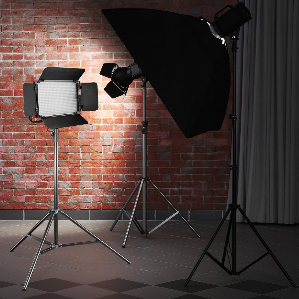 Pro Set di illuminazione (Video Set Up 128 LED incl. treppiede lampada 260cm e luce video 128 LED) per DLSR, 20372, 128 LED