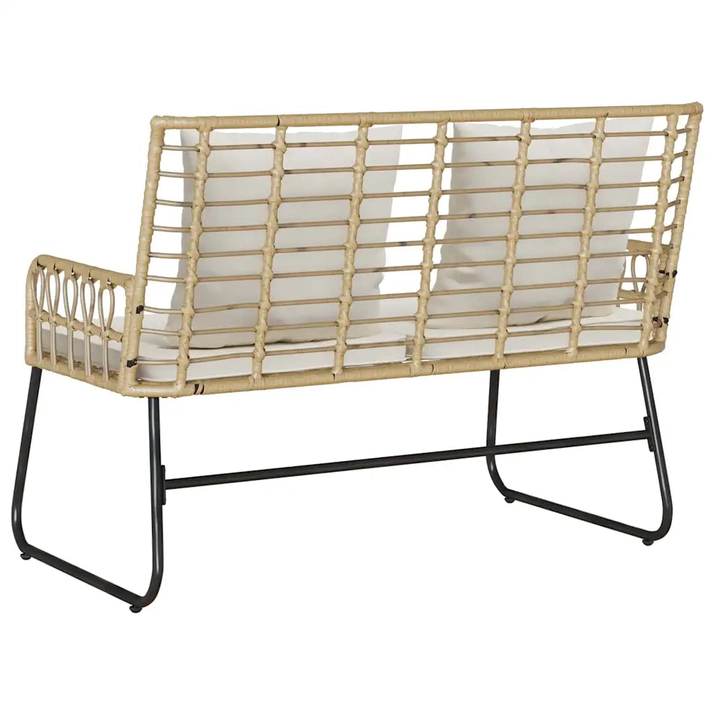 Panchina da giardino Marrone e Crema polyrattan