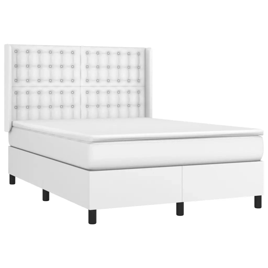 Giroletto a Molle con Materasso Bianco 140x200 cm in Similpelle 3132502