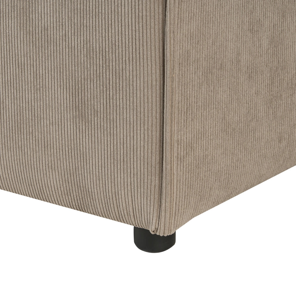 Chaise longue Tortora Velluto a Coste Lato Destro Soggiorno moderno
