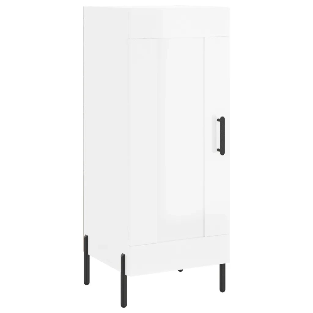 Credenza Bianco Lucido 34,5x34x90 cm in Legno Multistrato 830454