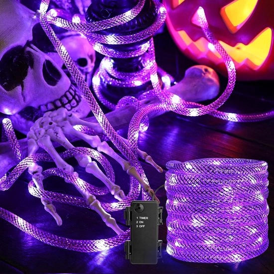 Decorazione di Natale esterna LED azzurra con 36 LED e timer - Decorazione di Natale esterna per giardino finestra balcone festa horror DIY