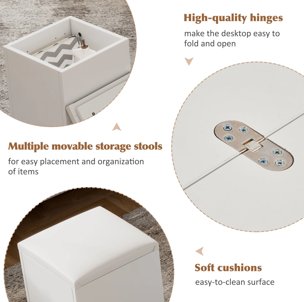 Tavolino da salotto sollevabile multifunzione 100 x 100 x 63;5 cm; bianco; in truciolare