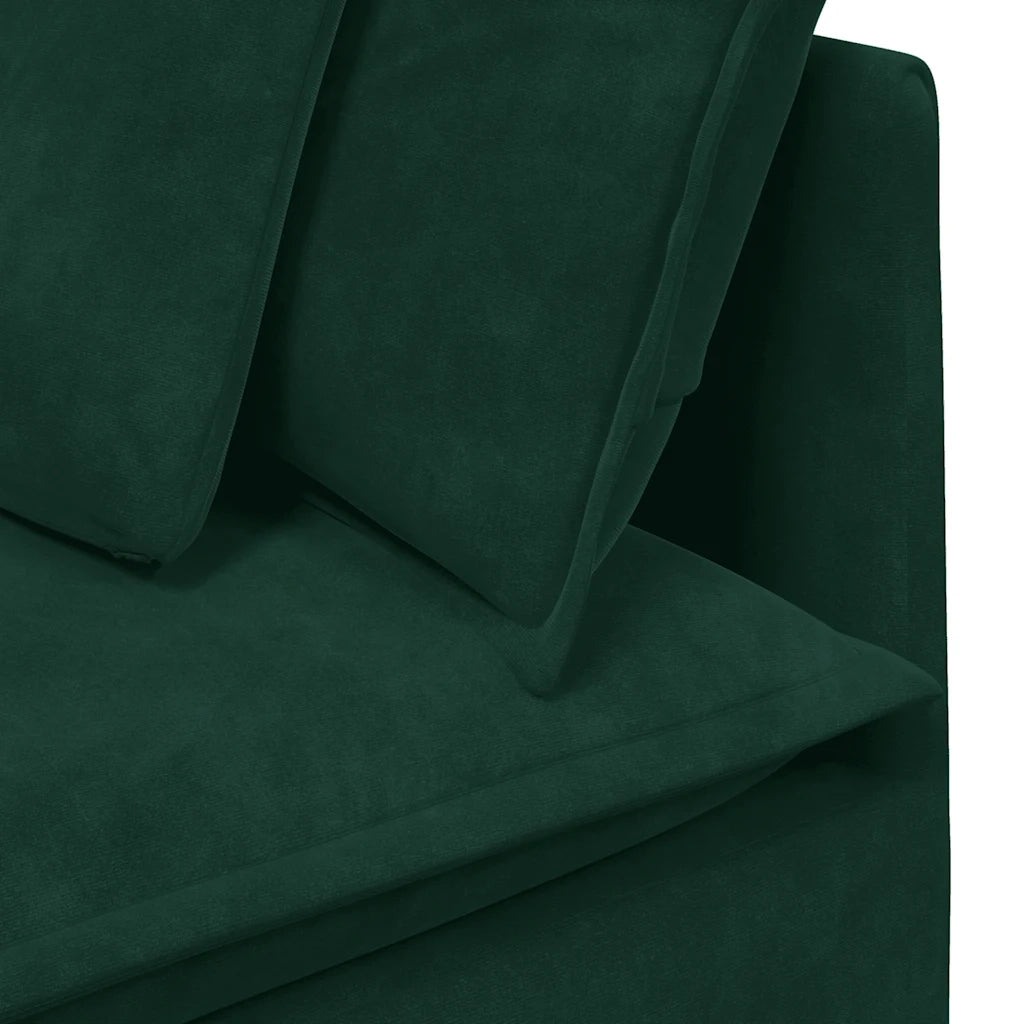 Modulo Angolare Divano Modulare con Cuscini Verde Scuro 100 cm CFW7980881