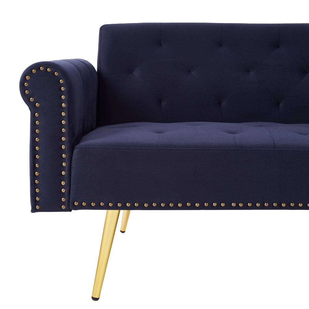 Divano letto 2 posti ¨C Minimal ¨C Velluto, struttura in metallo, 140x90cm