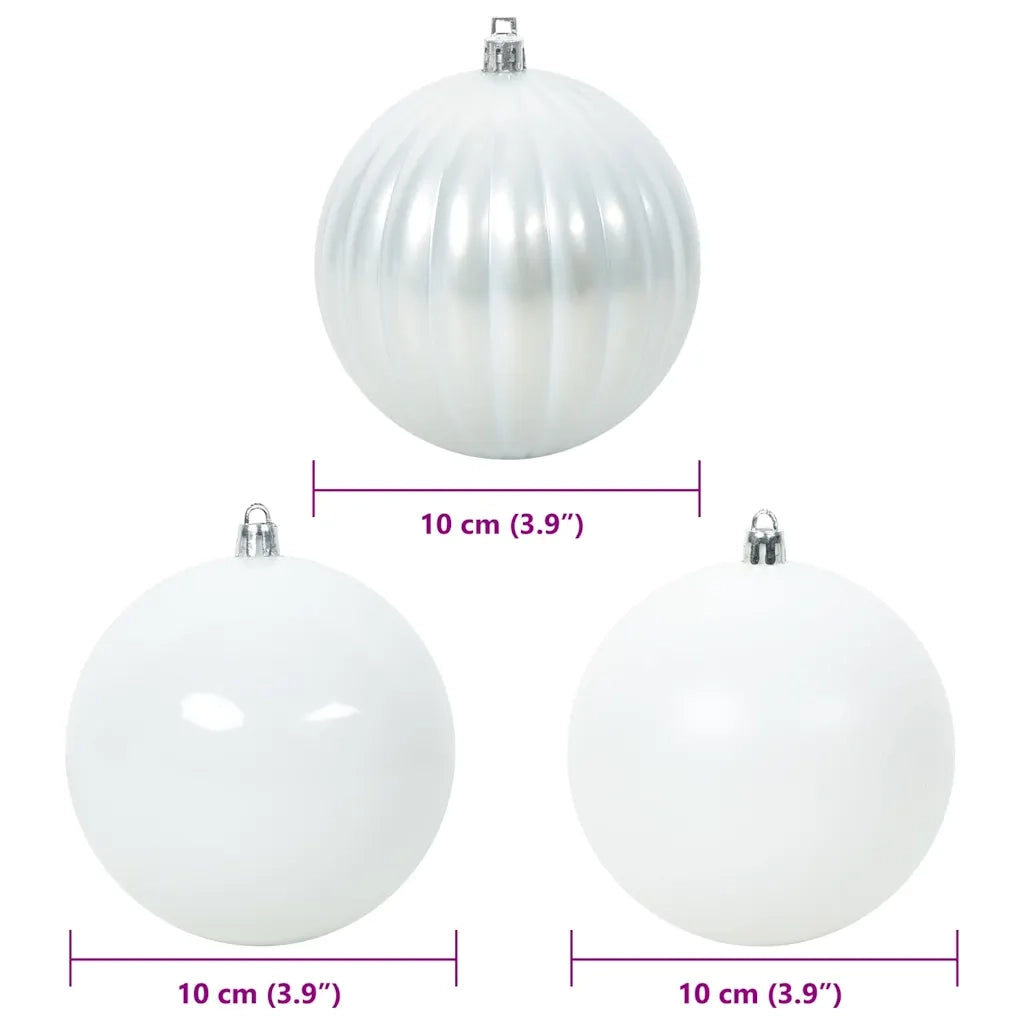 Set di Palle di Natale 15 pz-Decorazioni natalizie Bianco Plastica