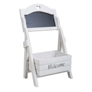 Cesto in legno con bordo bianco 26x16x43h
