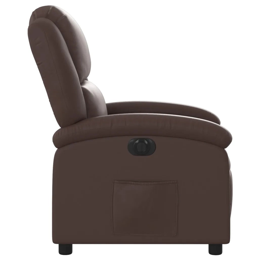 Divano Sedia-Poltrona Reclinabile Elettrica Marrone in Similpelle 199215