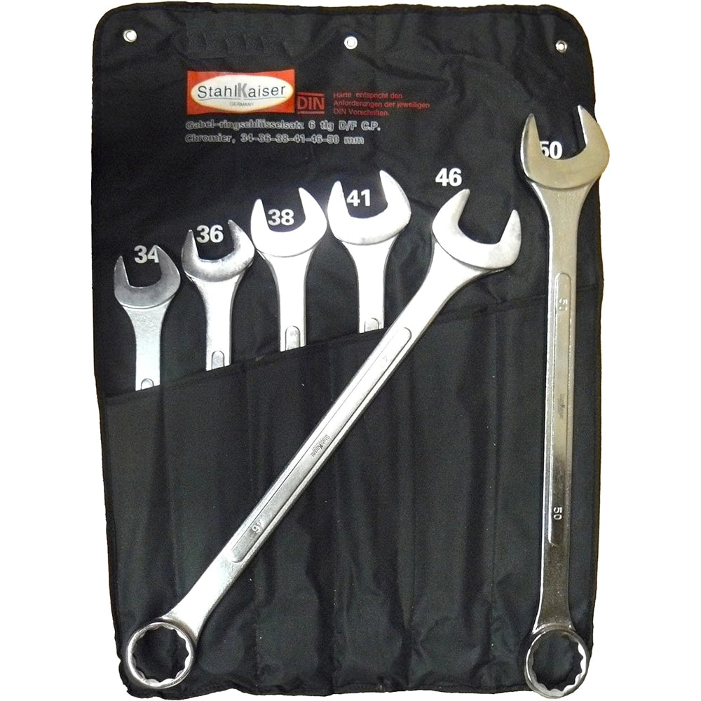 SET CHIAVI COMBINATE STELLA E FISSA 6pz 34-50mm ACCIAIO STAHLKAISER 13567
