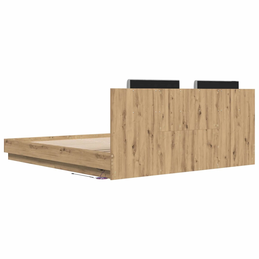 Struttura letto con testata Rovere artigianale 200 x 200 cm