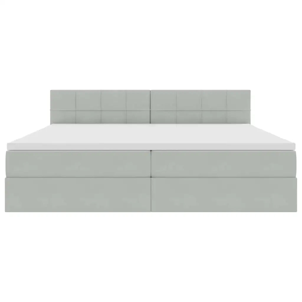 Letto con Contenitore Grigio chiaro 200 x 200 cm Velluto 3370779