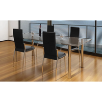 Sedie da Pranzo 4 pz Nere in Similpelle 60570