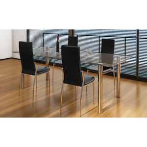 Sedie da Pranzo 4 pz Nere in Similpelle 60570