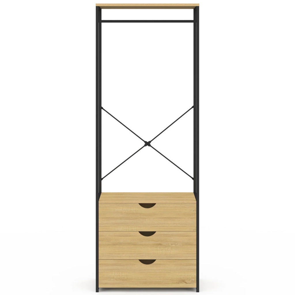 IDMarket - Armadio a 3 cassetti L.60 cm DETROIT design industriale