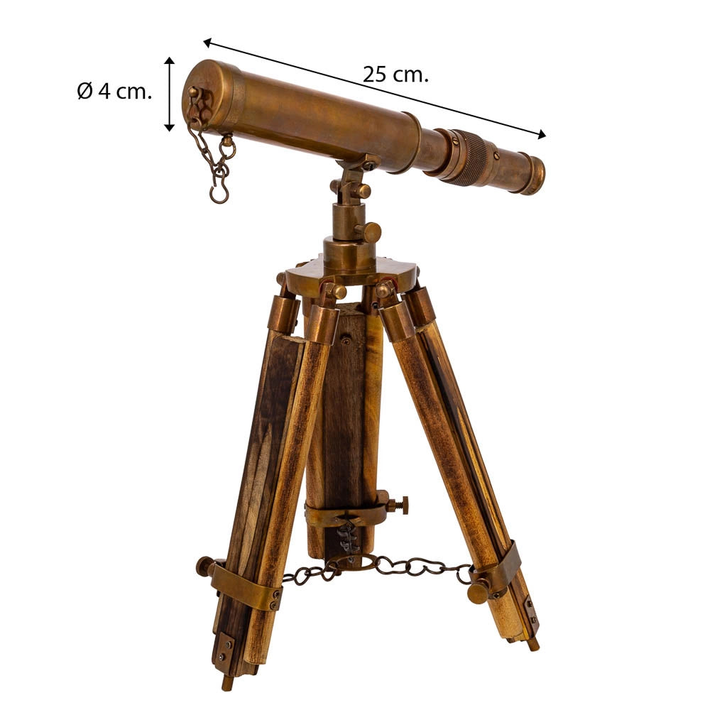 Telescopio con treppiede in legno e metallo 4x2x25h
