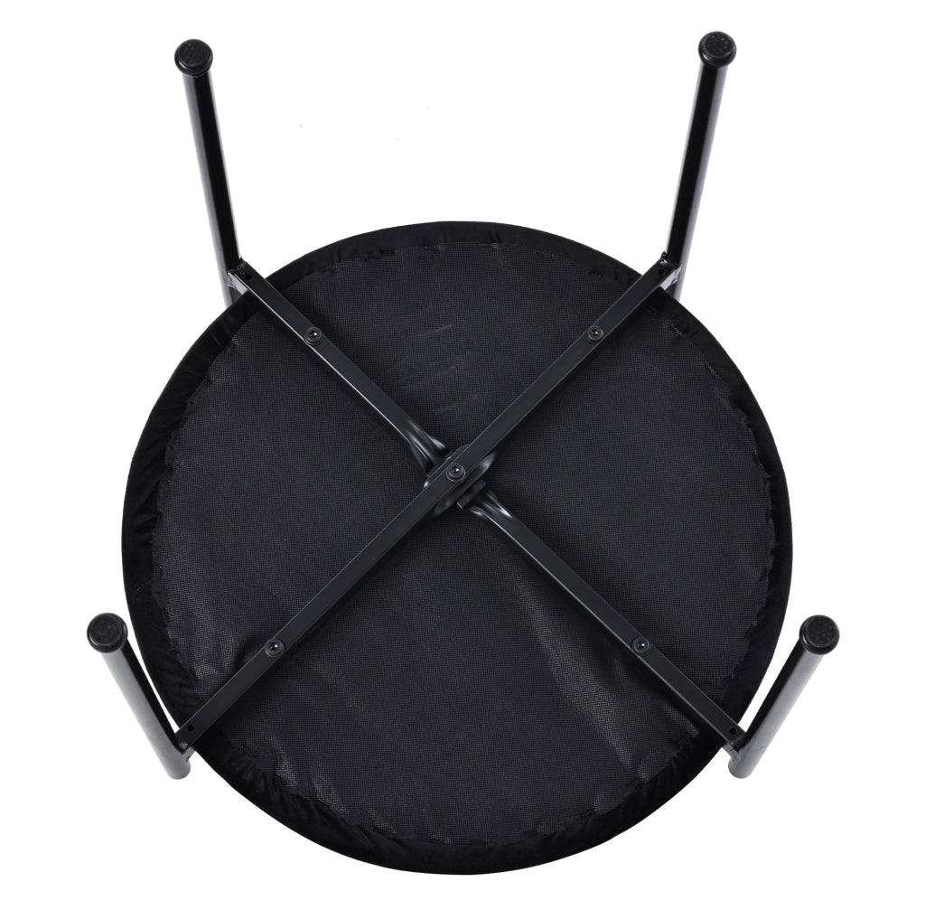 Set di 6 sedie da pranzo in velluto con schienale in rattan e gambe in metallo; nere