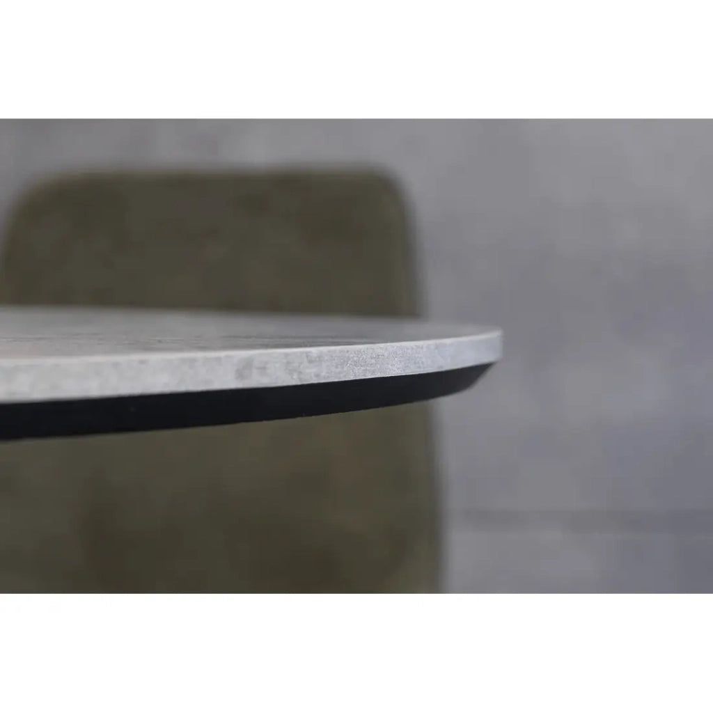 Tavolo da pranzo SOREN – Aspetto pietra e metallo – 120 cm – Rotondo – Stile moderno