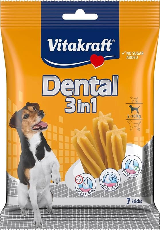 DENTAL 3 IN1 DENTAL 3 IN1 CURA DENTALE PER CANI IN SET DA 7 PEZZI TG MEDIA