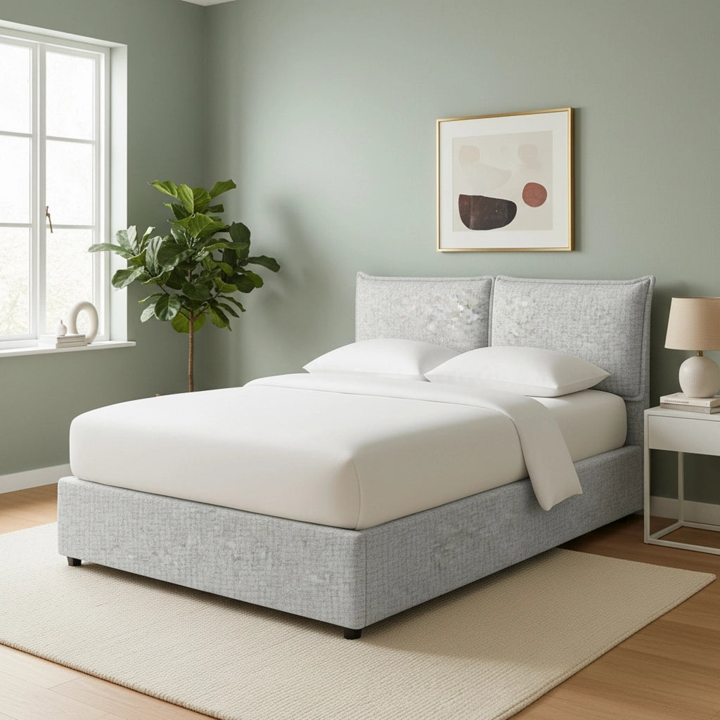 Chatteris, Letto Singolo Sfoderabile Made in Italy, Grigio Chiaro