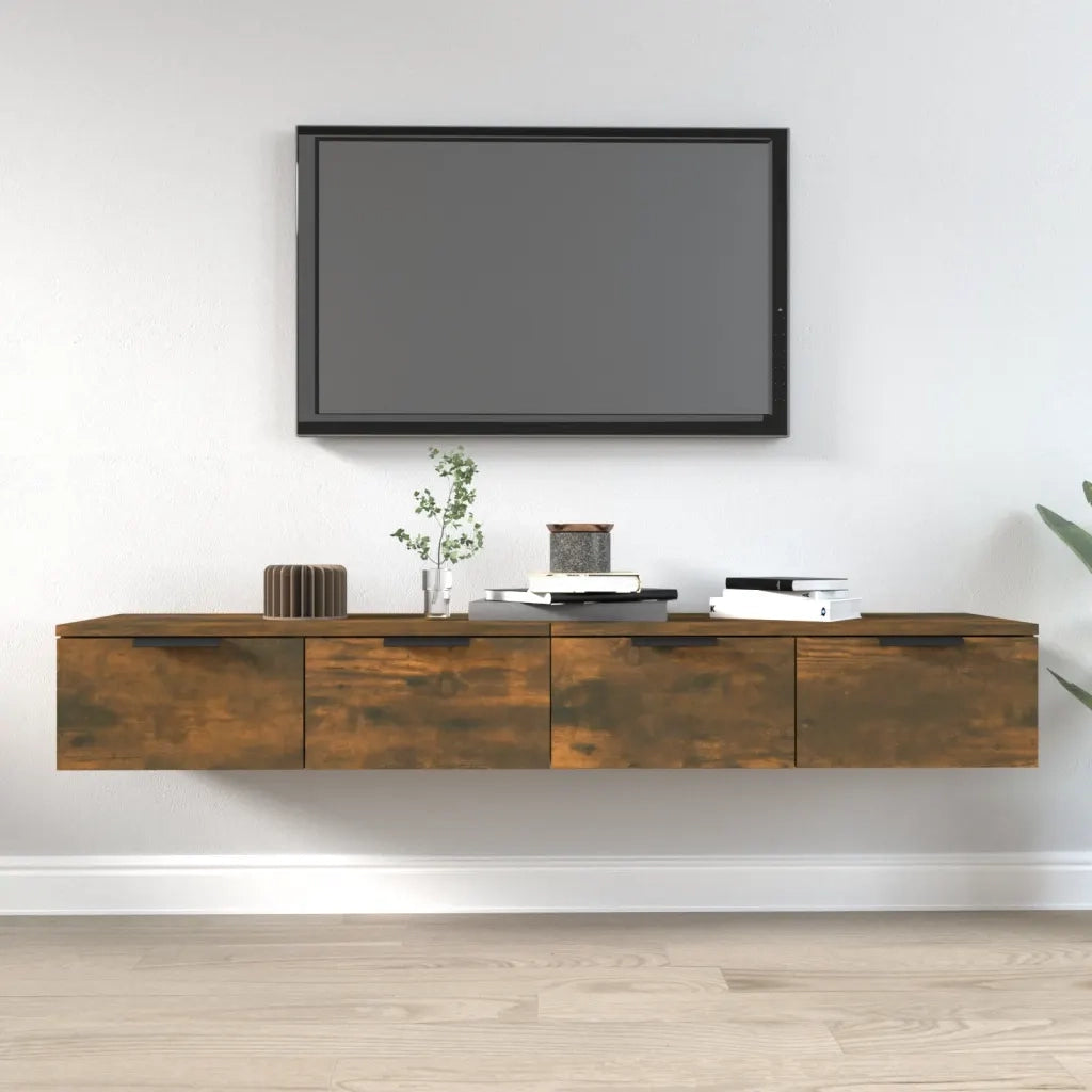 Mobili Pensili 2 pz Rovere Fumo 68x30x20 cm Legno Multistrato cod mxl 32929