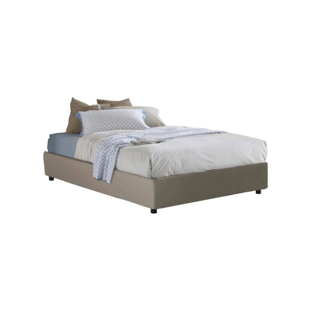 Arbo, Letto Piazza e Mezza Contenitore Made in Italy, Grigio Tortora