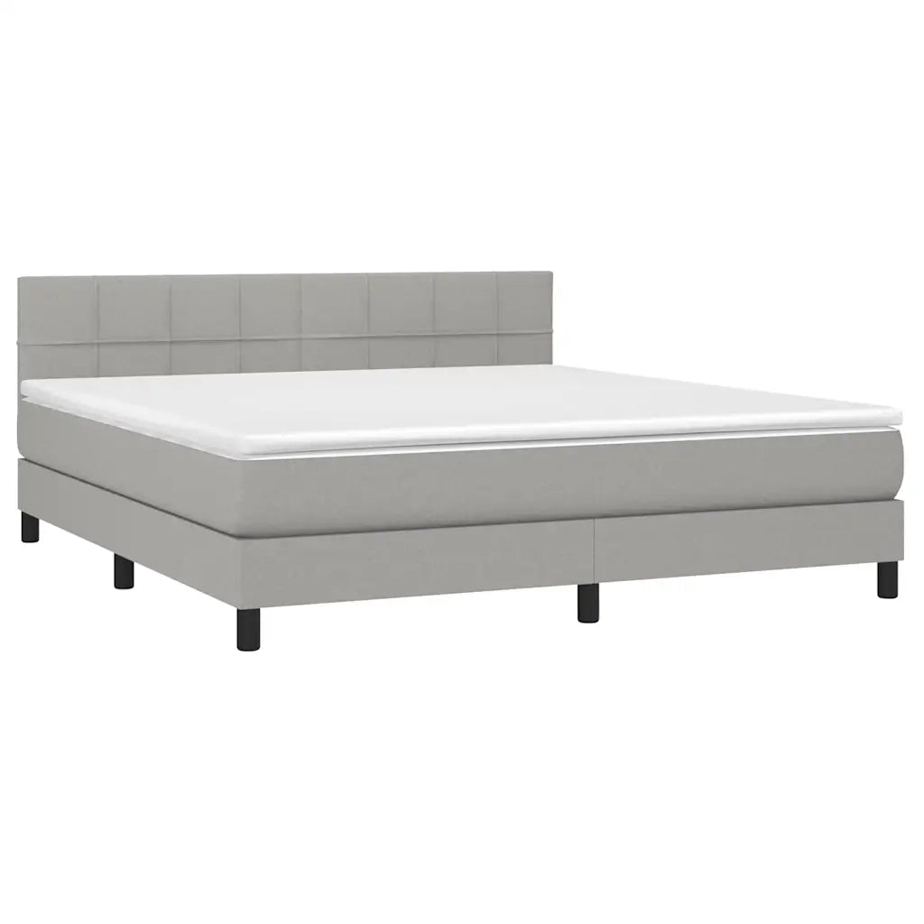 Giroletto a Molle con Materasso Grigio Chiaro160x200 cm Tessuto 3140065