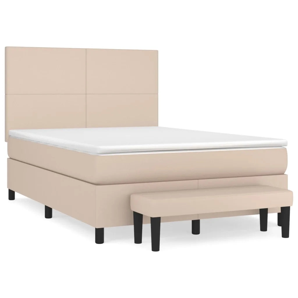 Giroletto a Molle con Materasso Cappuccino 140x200cm Similpelle