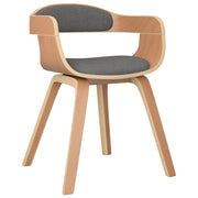 Sedia da Pranzo | Sedie da cucina Grigio Chiaro in Legno Curvato e Tessuto