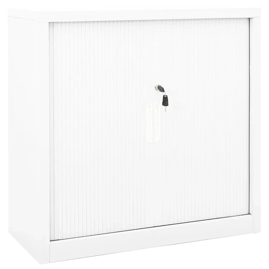 Armadio con Ante Scorrevoli Bianco 90x40x90 cm in Acciaio