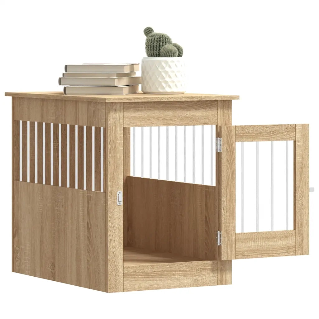 vidaXL Gabbia Cani da Arredamento Rovere Sonoma 55x80x68cm Multistrato