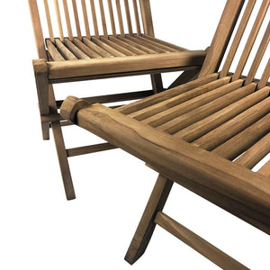 Set 2 Sedie Pieghevoli per Giardino e Terrazza Pinta in Legno Teak