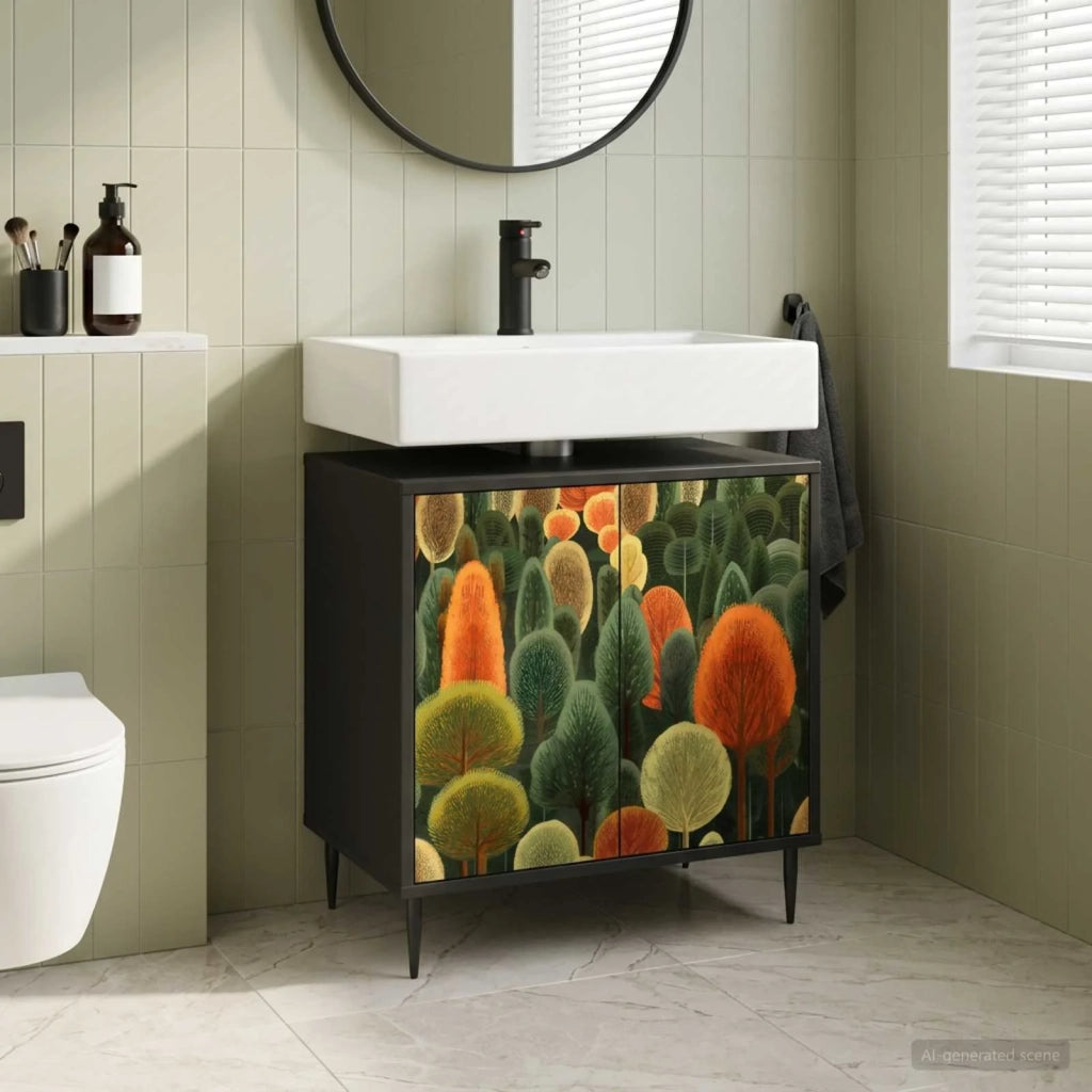 Mobile da Bagno ZAANDAM Rovere Nero 60 x 40 x 61 cm 8007420