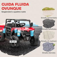 Macchina Elettrica Bambini 12V con Telecomando Sospensioni Bagagliaio e Musica Età 3-8 Anni Rosso