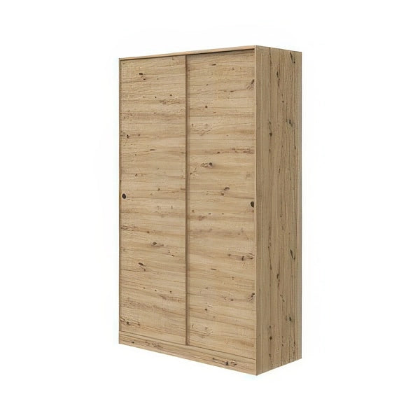 Armadio in Kit 2 Ante Scorrevoli 120 x 50 x 200 cm Rovere per Camera da Letto Fores