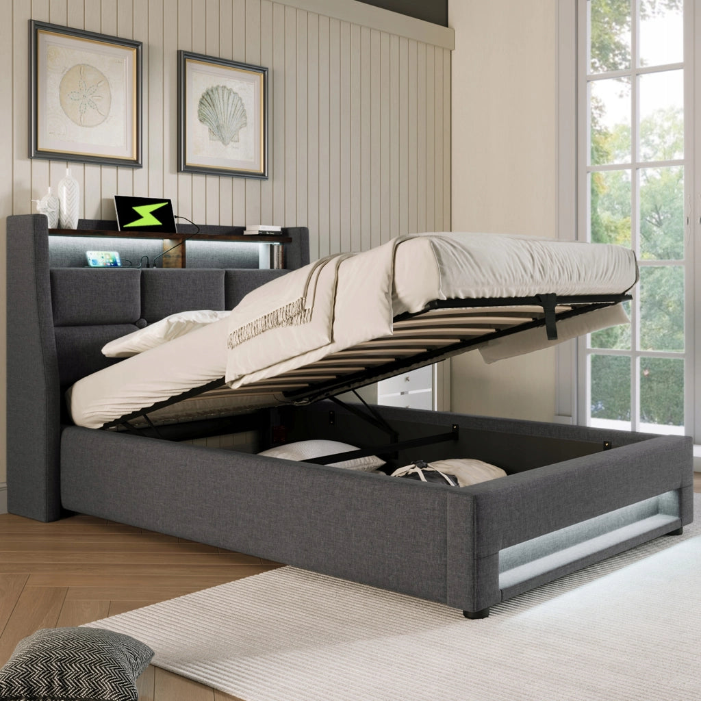 Letto singolo 90x200 - Xylo - USB LED con materasso incluso