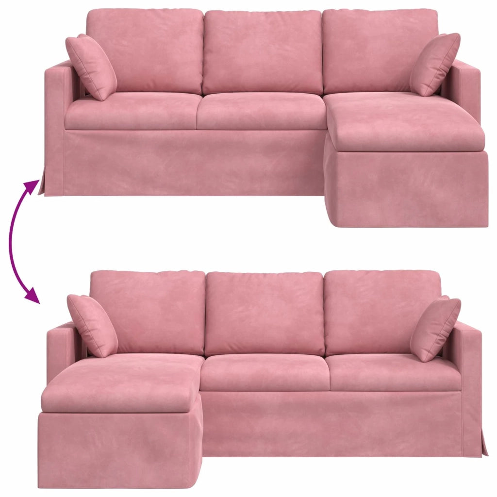 Divano Rosa 198 x 134 x 80 cm Velluto 42024462