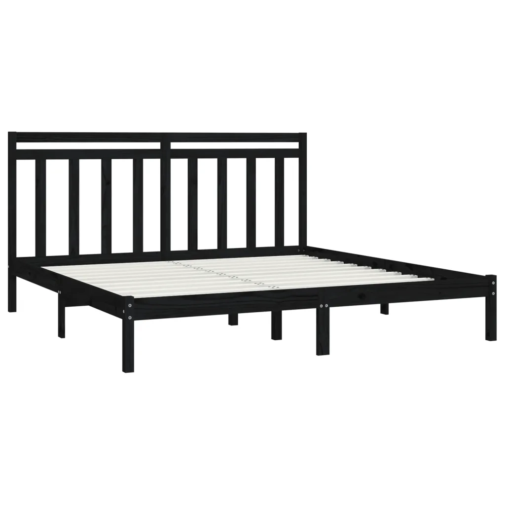 Giroletto Nero in Legno Massello 200x200 cm 3105274